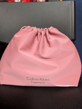 Brand New Calvin Klein Pink Drawstring Cosmetic Pouch